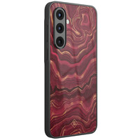 Casimoda Samsung Galaxy A57 glazen hardcase - Agate rood