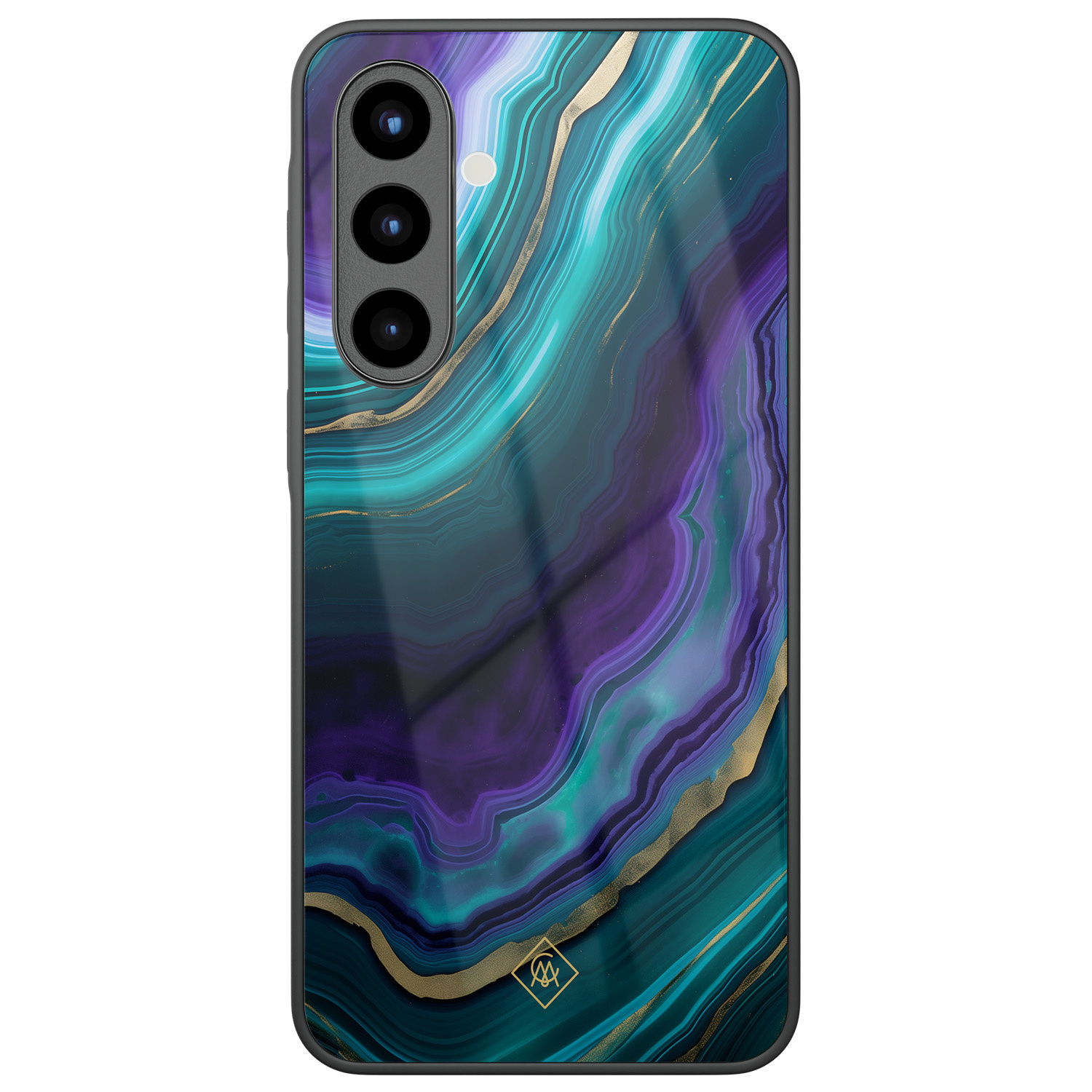 Samsung Galaxy A57 glazen hardcase Smaragd paars groen