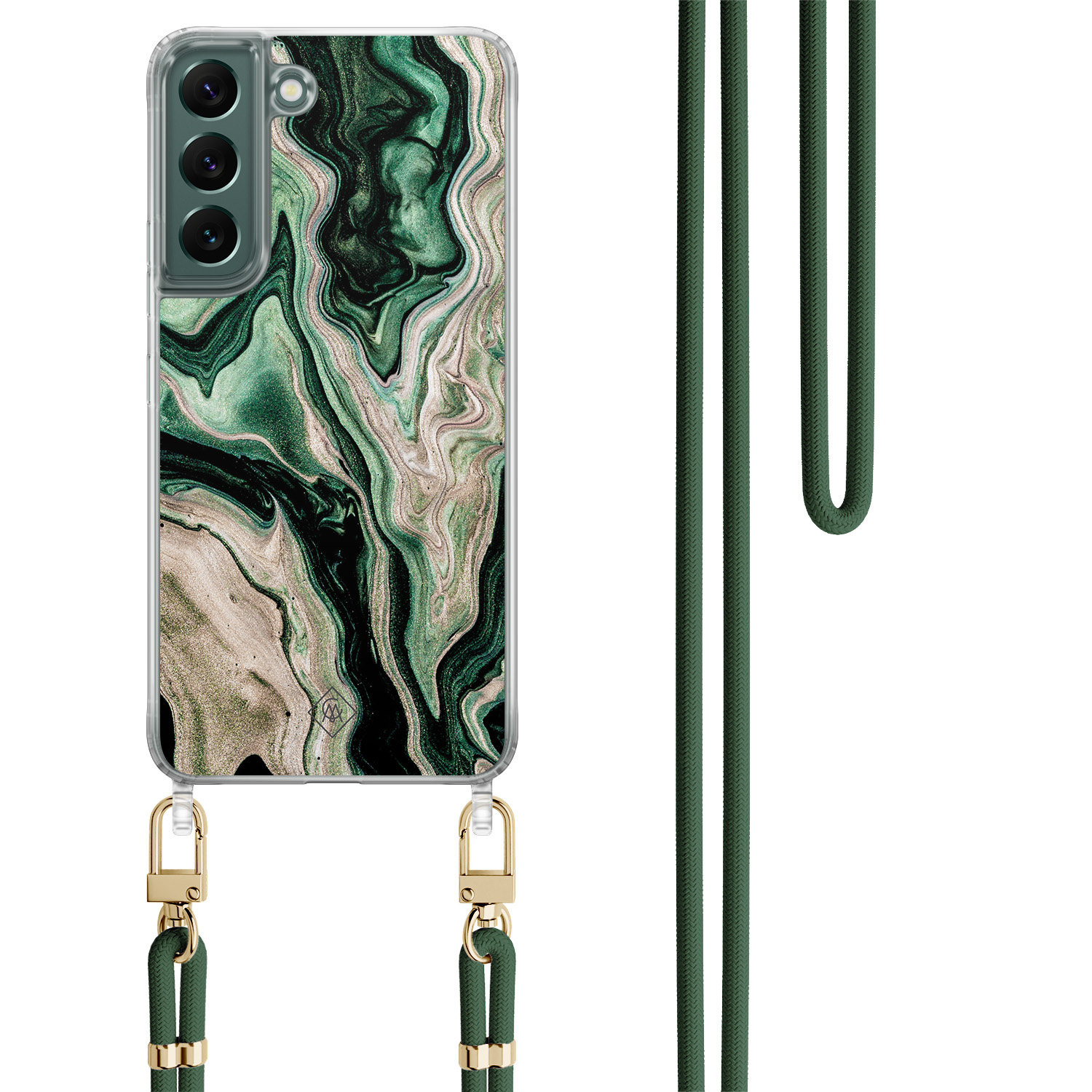 Samsung Galaxy S22 Plus hoesje met groen koord Green waves