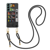 Casimoda Samsung Galaxy S22 Plus hoesje met zwart koord - Snoepautomaat