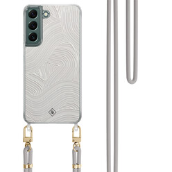 Casimoda Samsung Galaxy S22 Plus hoesje met grijs koord - Abstract waves