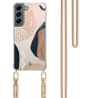Casimoda Samsung Galaxy S22 Plus hoesje met beige koord - Abstract dots