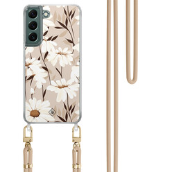 Casimoda Samsung Galaxy S22 Plus hoesje met beige koord - In bloom