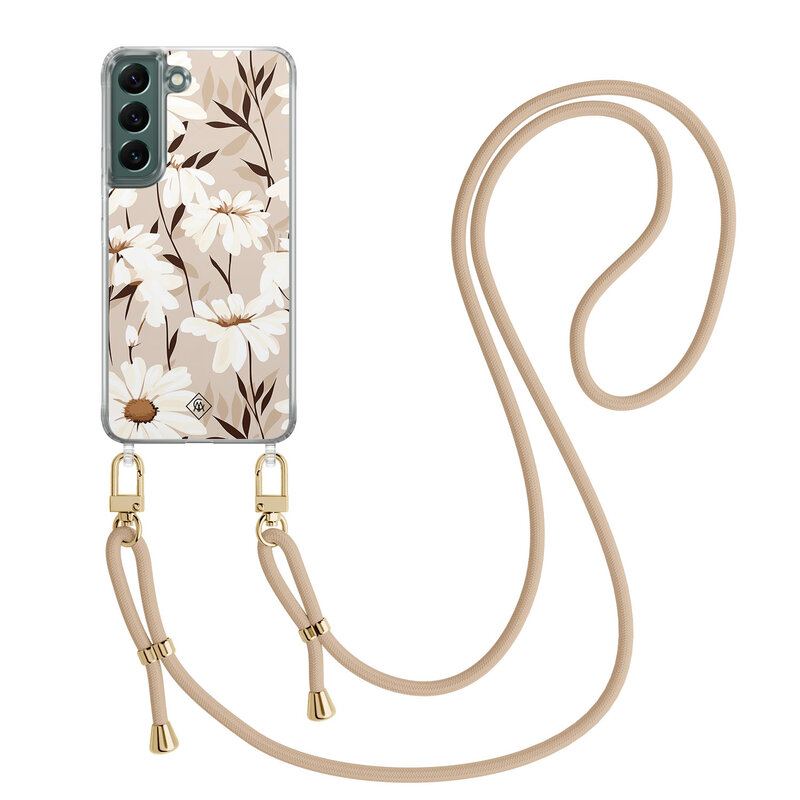Casimoda Samsung Galaxy S22 Plus hoesje met beige koord - In bloom