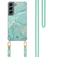 Casimoda Samsung Galaxy S22 Plus hoesje met mint koord - Touch of mint