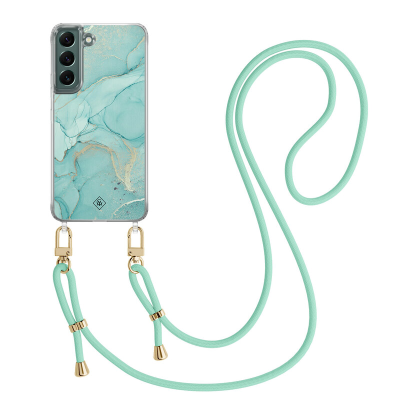 Casimoda Samsung Galaxy S22 Plus hoesje met mint koord - Touch of mint