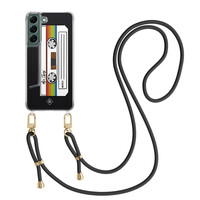 Casimoda Samsung Galaxy S22 Plus hoesje met zwart koord - Cassette mixtape