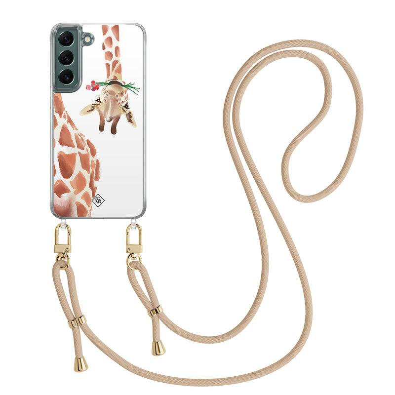 Casimoda Samsung Galaxy S22 Plus hoesje met beige koord - Giraffe