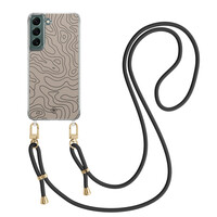 Casimoda Samsung Galaxy S22 Plus hoesje met zwart koord - Abstract lines