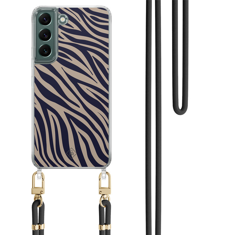 Casimoda Samsung Galaxy S22 Plus hoesje met zwart koord - Wavy twist