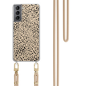 Casimoda Samsung Galaxy S21 Plus hoesje met beige koord - Spot on