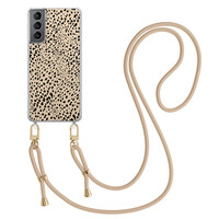 Casimoda Samsung Galaxy S21 Plus hoesje met beige koord - Spot on
