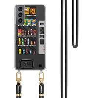Casimoda Samsung Galaxy S21 Plus hoesje met zwart koord - Snoepautomaat
