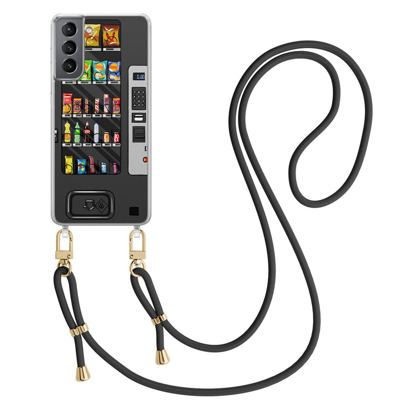 Casimoda Samsung Galaxy S21 Plus hoesje met zwart koord - Snoepautomaat