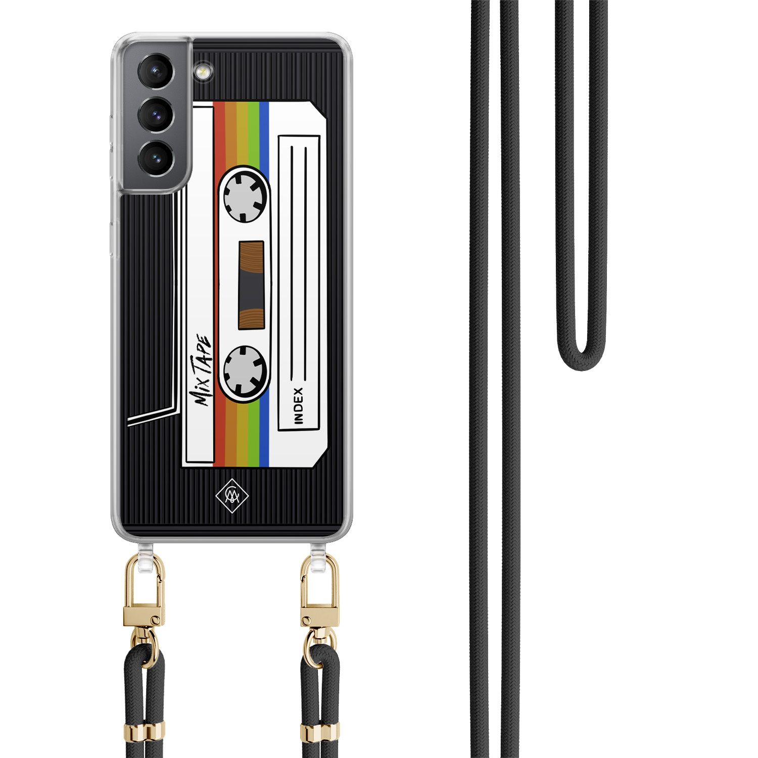 Samsung Galaxy S21 Plus hoesje met zwart koord Cassette mixtape
