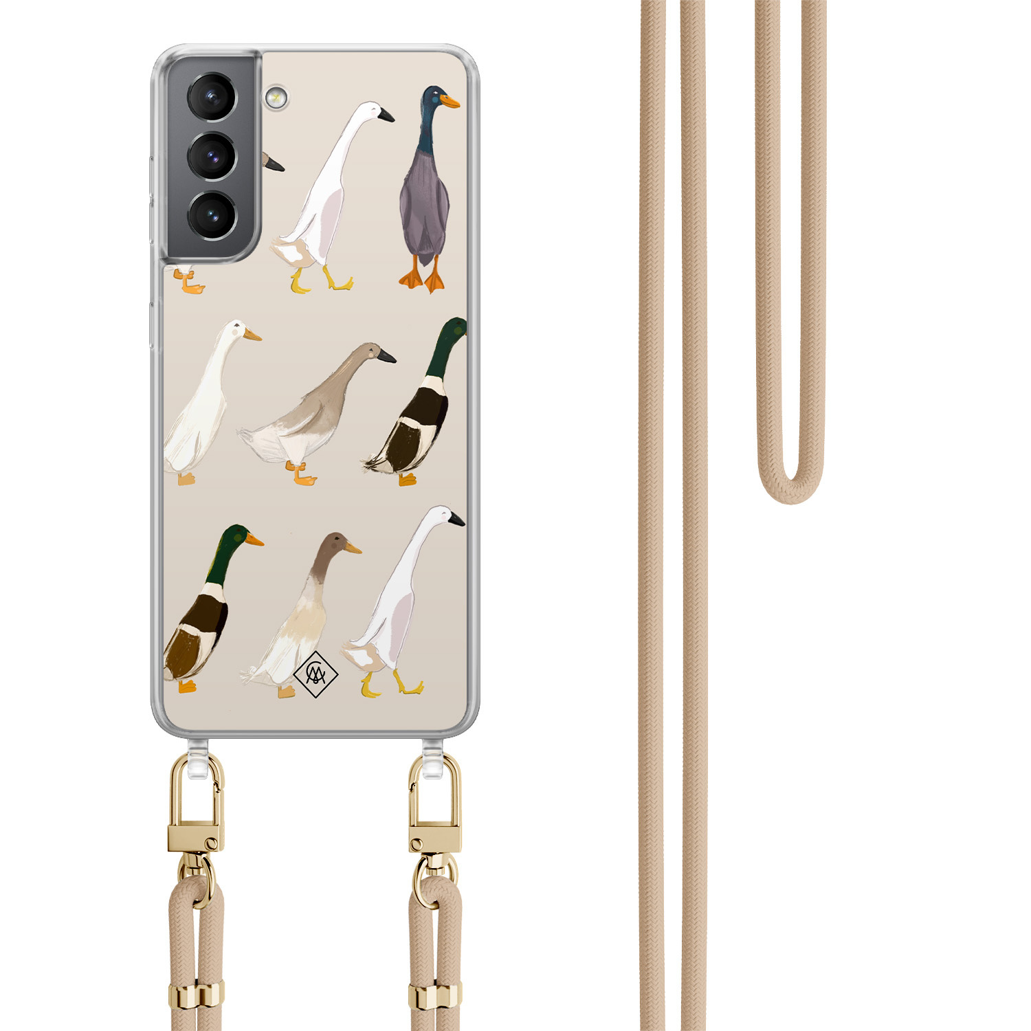 Samsung Galaxy S21 Plus hoesje met beige koord Giraffe