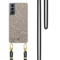 Casimoda Samsung Galaxy S21 Plus hoesje met zwart koord - Abstract lines