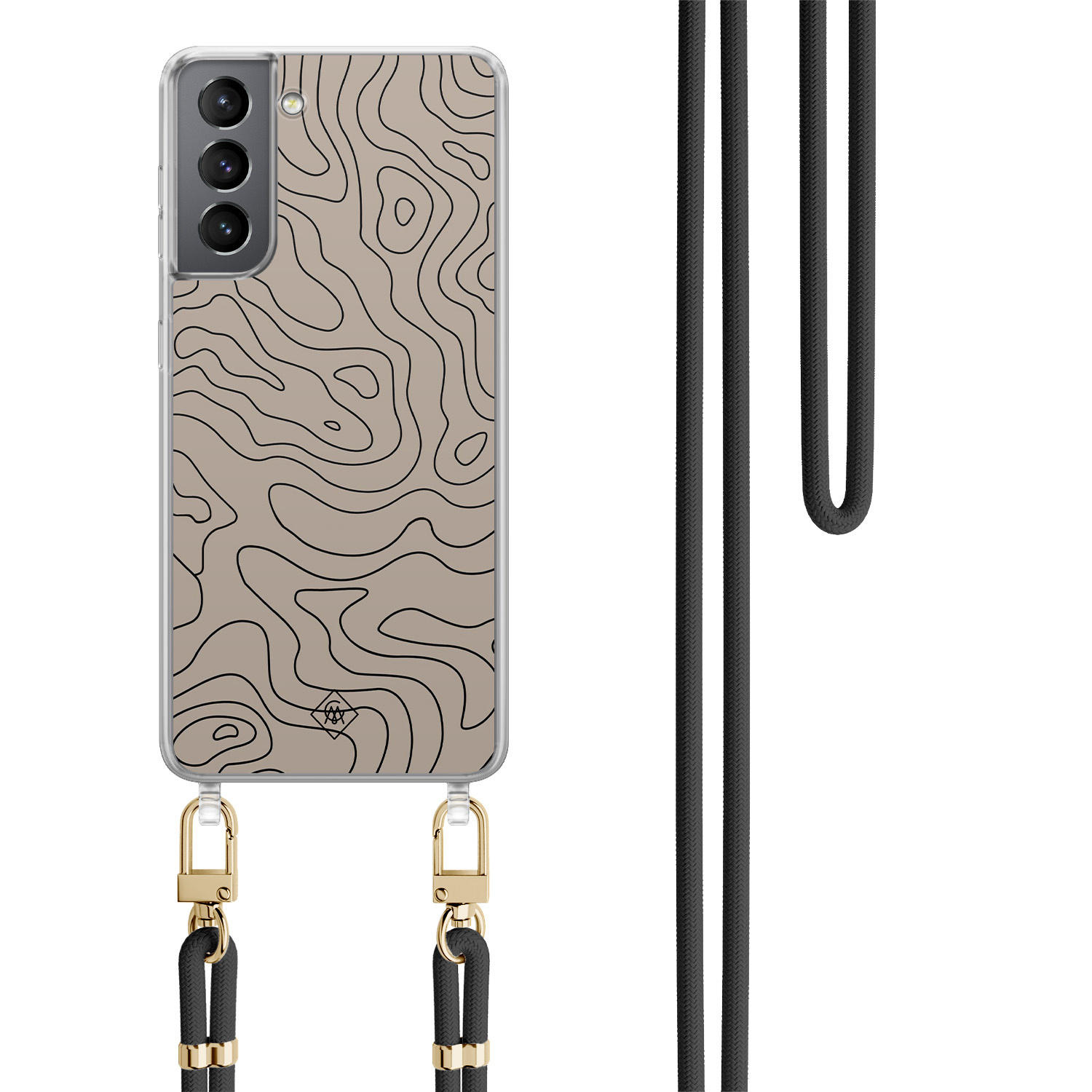 Samsung Galaxy S21 Plus hoesje met zwart koord Abstract lines