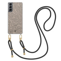 Casimoda Samsung Galaxy S21 Plus hoesje met zwart koord - Abstract lines