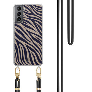 Casimoda Samsung Galaxy S21 Plus hoesje met zwart koord - Wavy twist