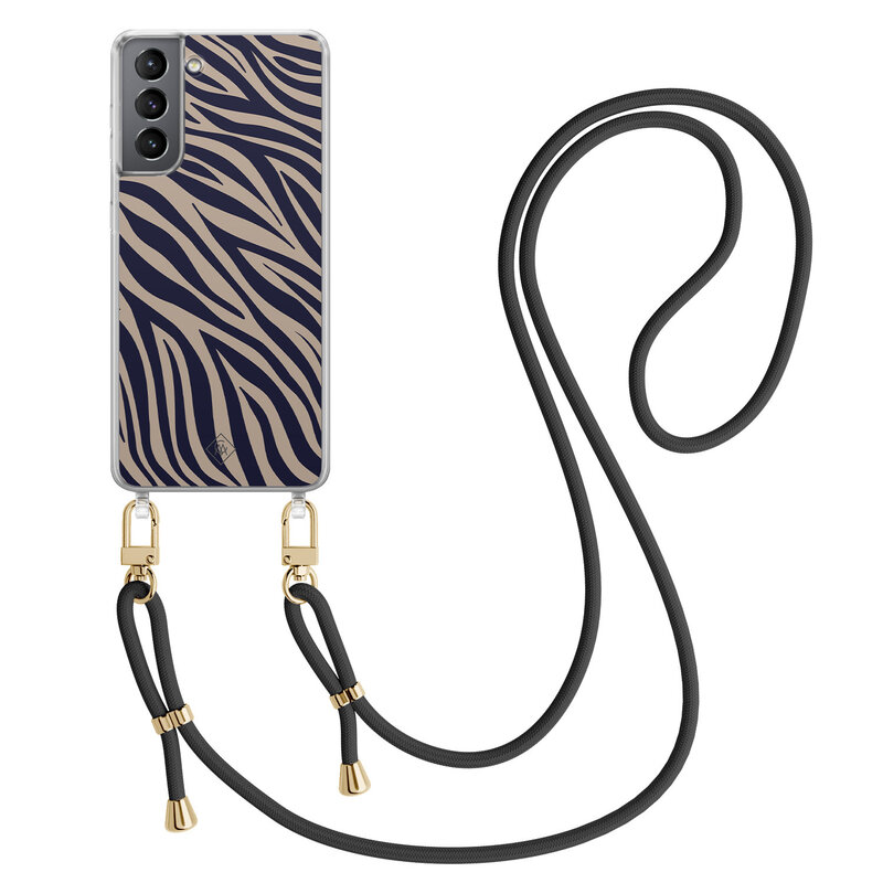 Casimoda Samsung Galaxy S21 Plus hoesje met zwart koord - Wavy twist