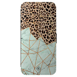 Casimoda Samsung Galaxy S25 FE flipcase - Luipaard marmer mint
