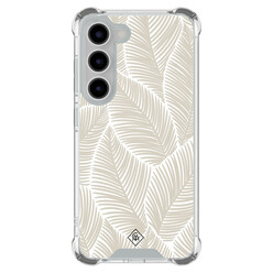 Casimoda Samsung Galaxy S23 shockproof hoesje - Palmy leaves beige
