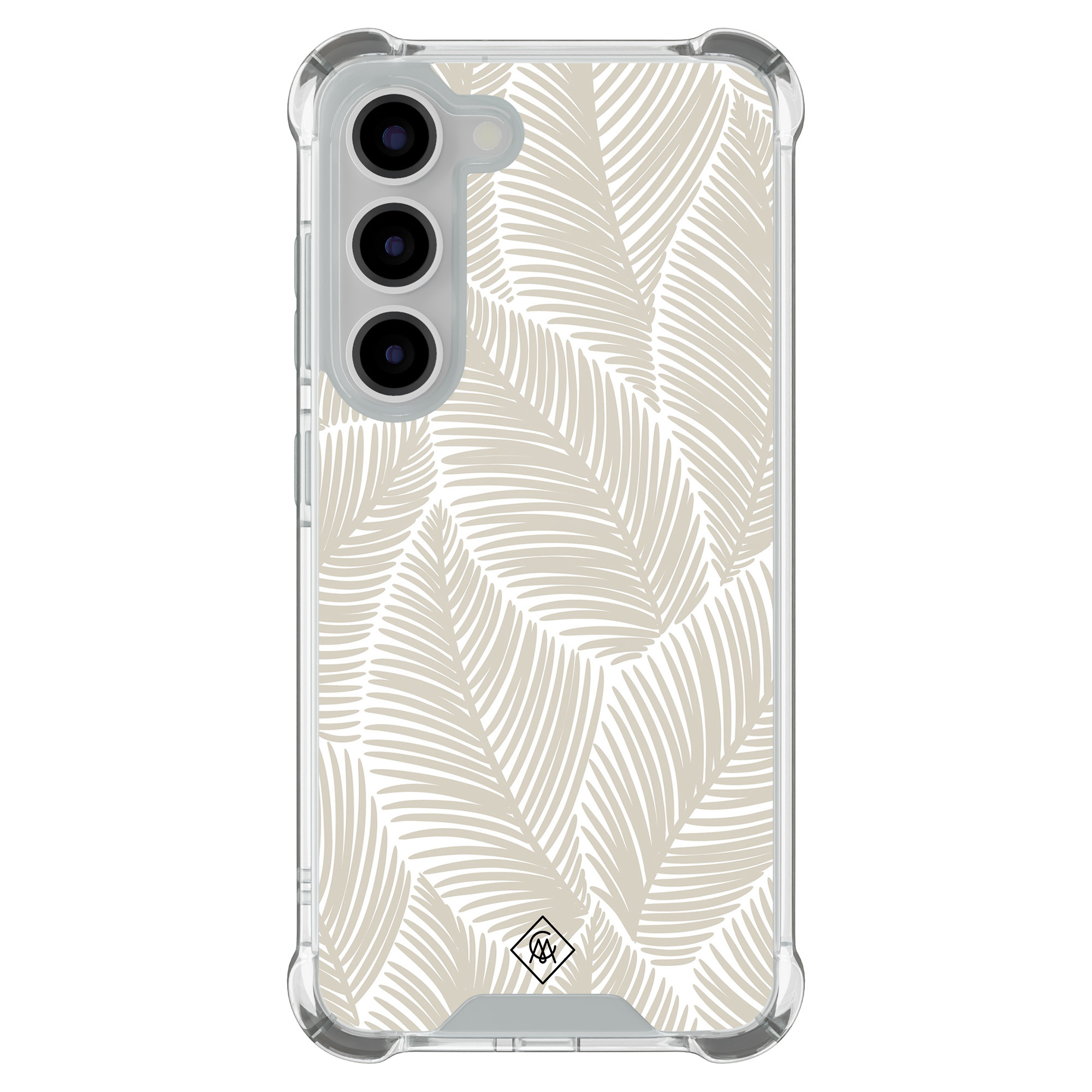 Samsung Galaxy S23 shockproof hoesje Palmy leaves beige