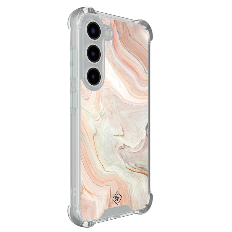 Casimoda Samsung Galaxy S23 shockproof hoesje - Marmer waves