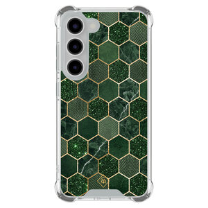 Casimoda Samsung Galaxy S23 shockproof hoesje - Kubus groen
