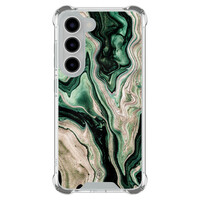 Casimoda Samsung Galaxy S23 shockproof hoesje - Green waves