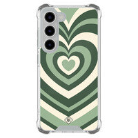 Casimoda Samsung Galaxy S23 shockproof hoesje - Groen hart swirl