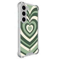 Casimoda Samsung Galaxy S23 shockproof hoesje - Groen hart swirl