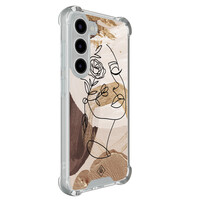 Casimoda Samsung Galaxy S23 shockproof hoesje - Abstract gezicht bruin