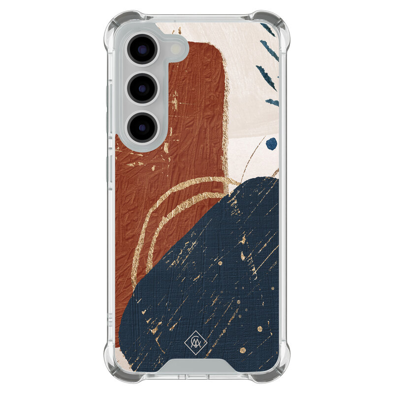 Casimoda Samsung Galaxy S23 shockproof hoesje - Abstract terracotta