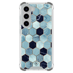 Casimoda Samsung Galaxy S23 shockproof hoesje - Blue cubes