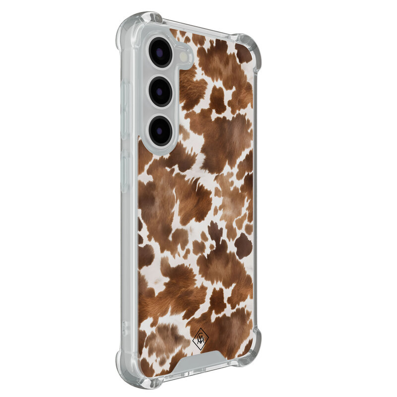Casimoda Samsung Galaxy S23 shockproof hoesje - Koeienprint