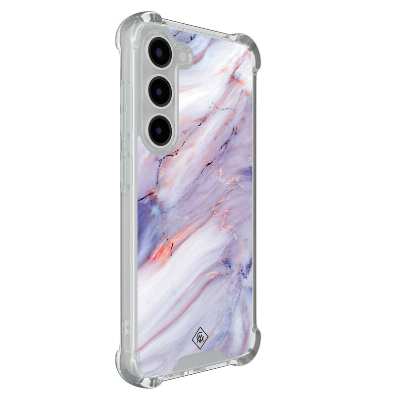 Casimoda Samsung Galaxy S23 shockproof hoesje - Marmer paars