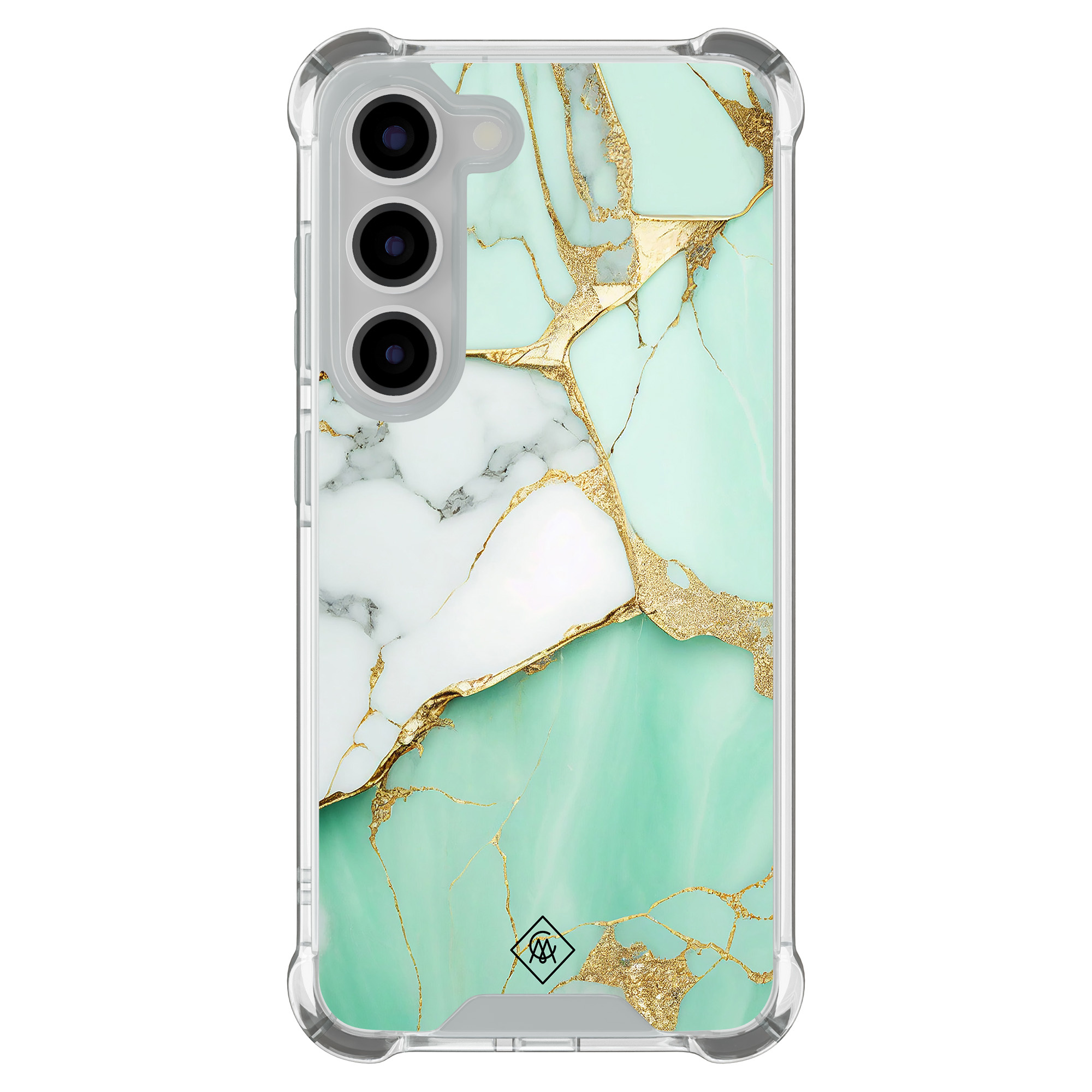 Samsung Galaxy S23 shockproof hoesje Emerald flowers