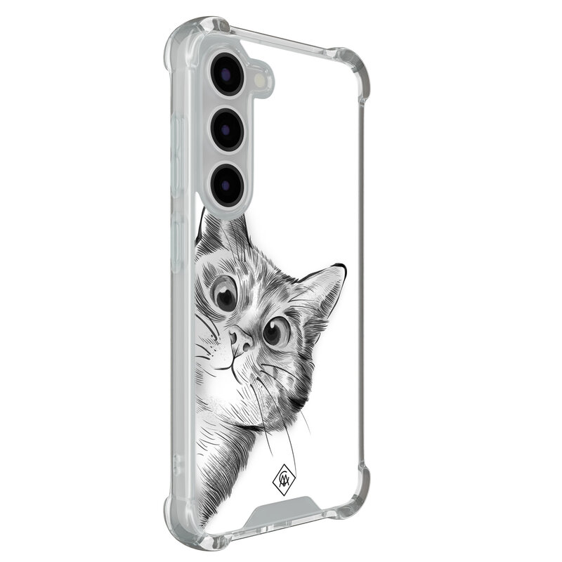 Casimoda Samsung Galaxy S23 shockproof hoesje - Kat kiekeboe
