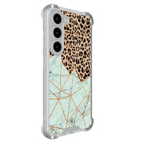 Casimoda Samsung Galaxy S23 shockproof hoesje - Luipaard marmer mint