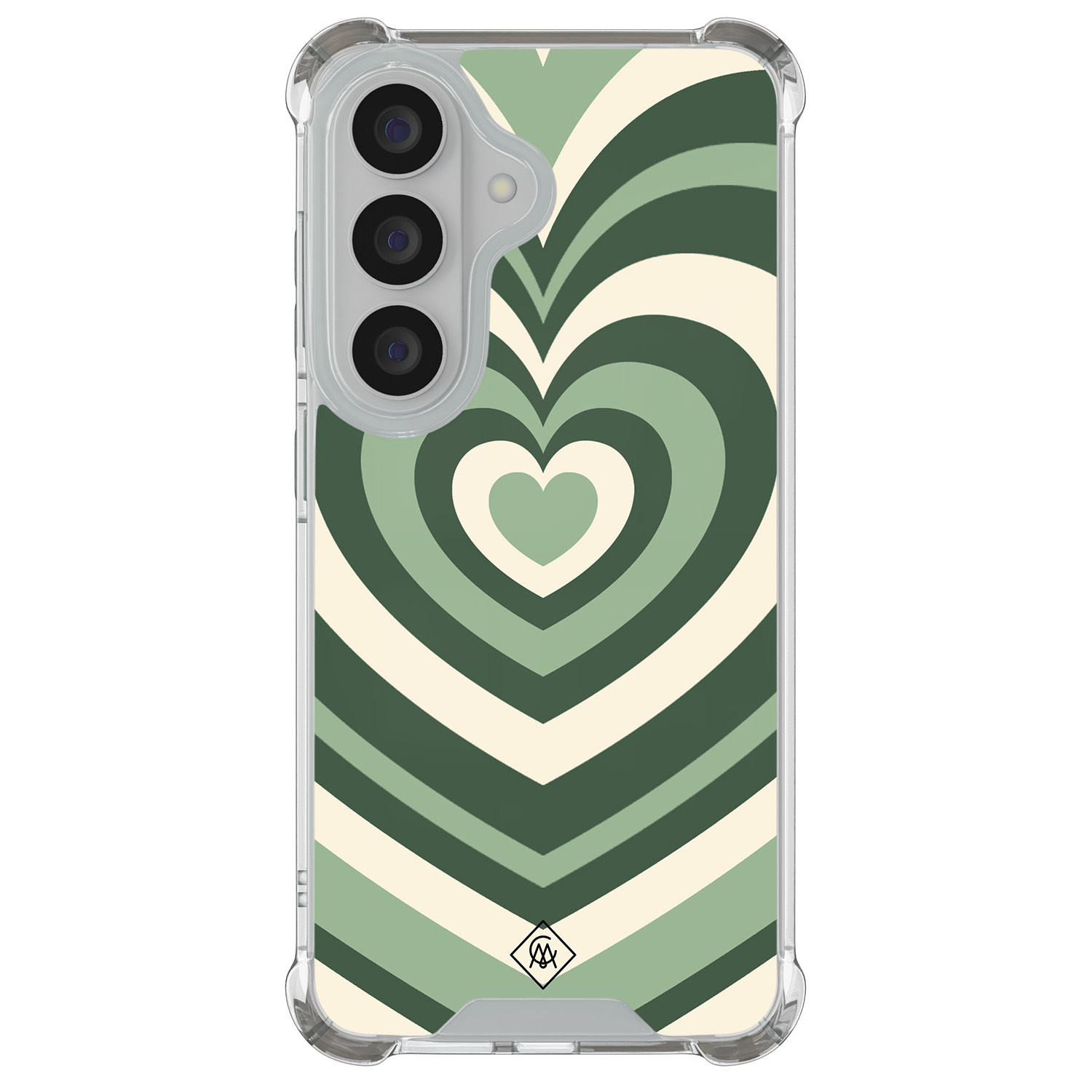 Samsung Galaxy S26 shockproof hoesje Groen hart swirl