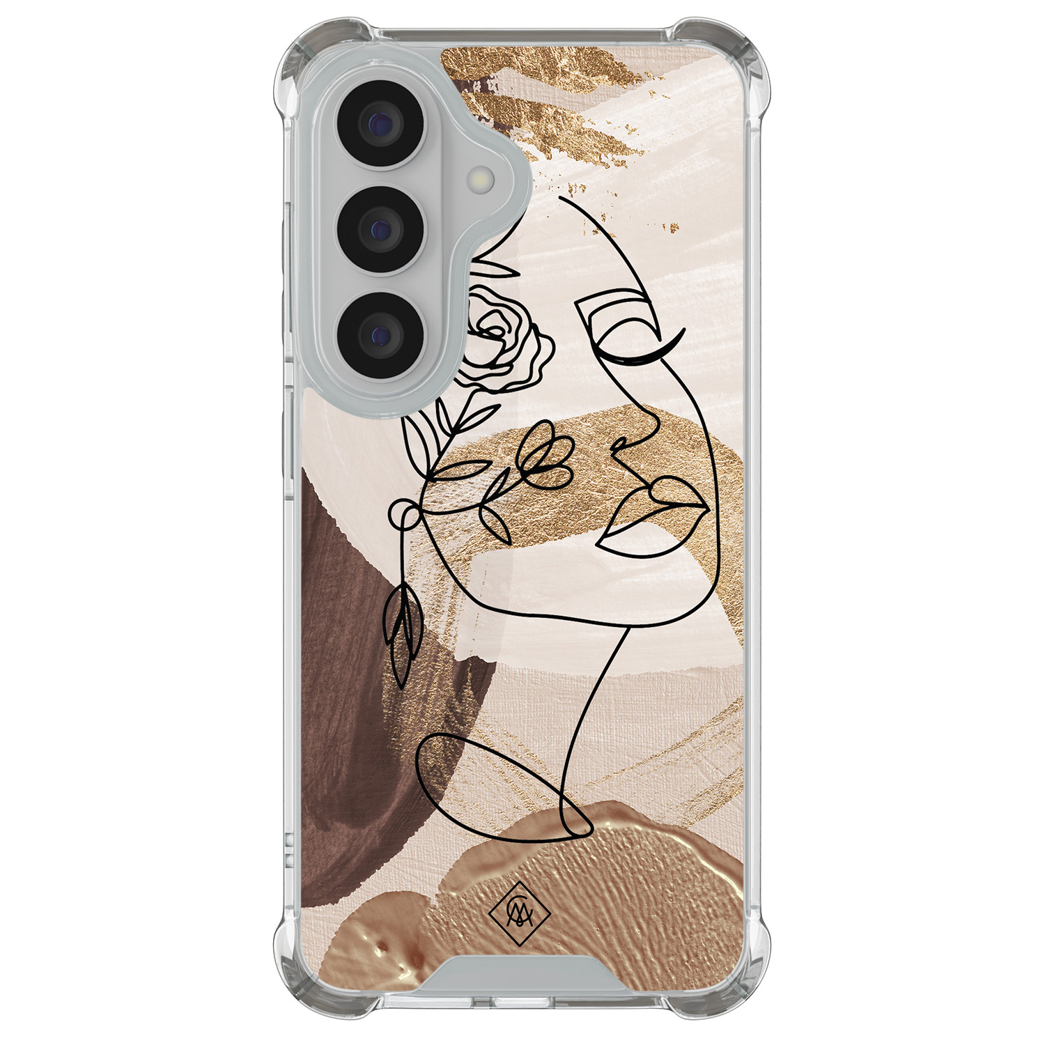 Samsung Galaxy S26 shockproof hoesje Abstract gezicht bruin
