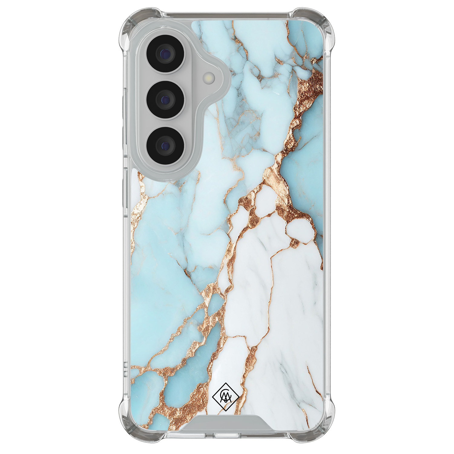 Samsung Galaxy S26 shockproof hoesje Marmer lichtblauw