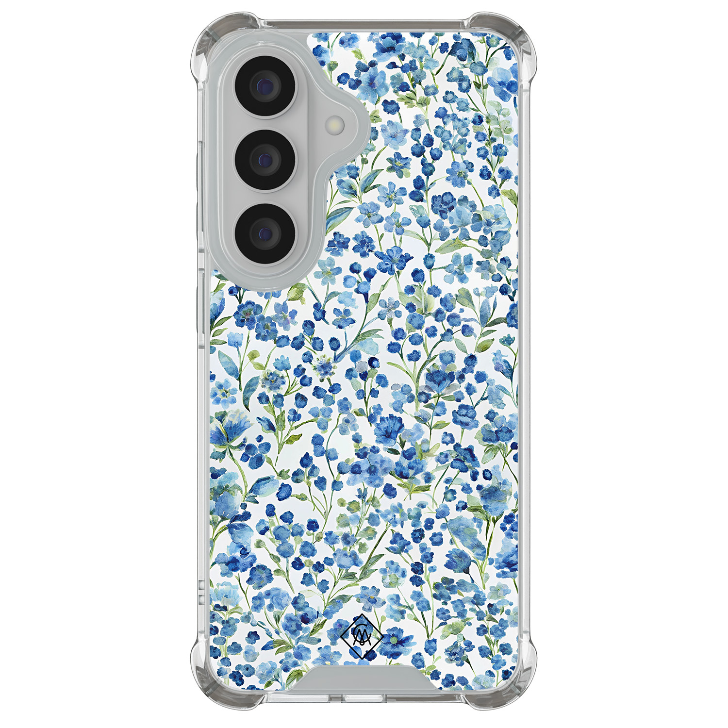 Samsung Galaxy S26 shockproof hoesje Vintage blue floral