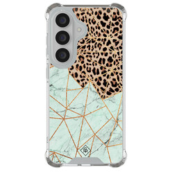 Casimoda Samsung Galaxy S26 shockproof hoesje - Luipaard marmer mint