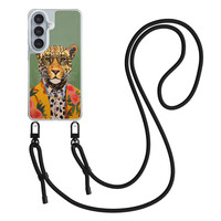 Casimoda Samsung Galaxy S26 hoesje met zwart koord - Luipaard hipster