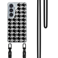 Casimoda Samsung Galaxy S26 hoesje met zwart koord - Pied de Poule