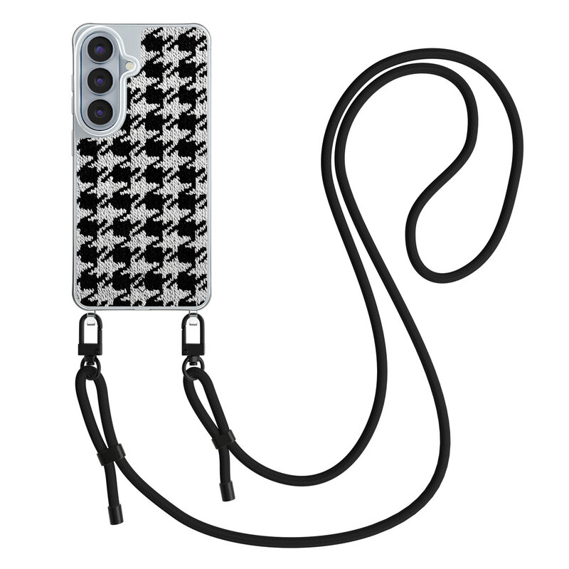 Casimoda Samsung Galaxy S26 hoesje met zwart koord - Pied de Poule