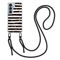 Casimoda Samsung Galaxy S26 hoesje met zwart koord - Hart streepjes